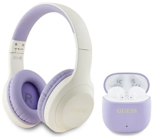 Słuchawki nauszne GUESS + Słuchawki douszne GUESS Fioletowy