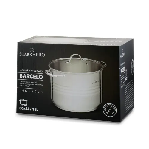 Garnek wysoki ze stali nierdzewnej z pokrywką Starke Pro Barcelo 15 l
