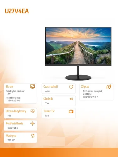 Monitor U27V4EA 27 IPS 4K HDMIx2 DP Głośniki