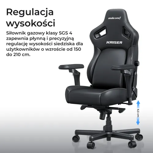 Fotel Anda Seat Kaiser 4 V2 XL Gamingowy do 150kg Tkanina Ciemnoszary