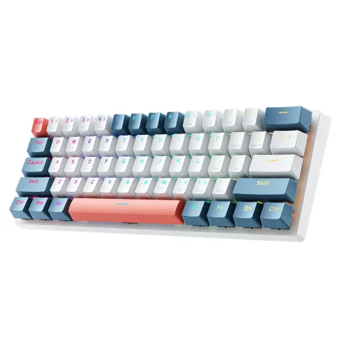 Klawiatura mechaniczna Machenike K500-B61 Gamingowa Przewodowa Red Switch Niebiesko-biała