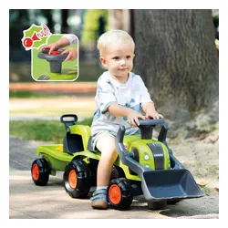 Falk Traktorek Jeździk Baby Claas z Koparką Łyżką i Przyczepą