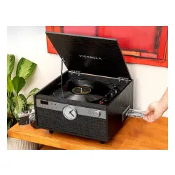 Gramofon Victrola Century Signature+ 6-in-1 VTA-830SB-BLK-INT Manualny Napęd paskowy Bluetooth CD Kaseta Czarny