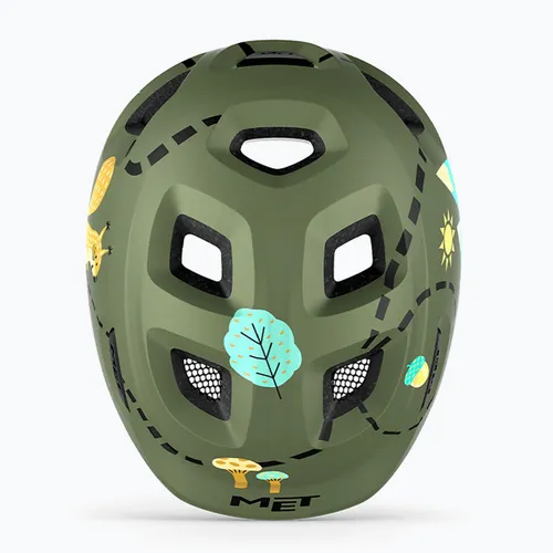 Kask rowerowy dziecięcy MET Hooray green forest glossy