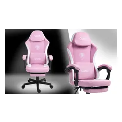 Fotel COBRA Player 5.0 CRF54PK Różowy + podnóżek