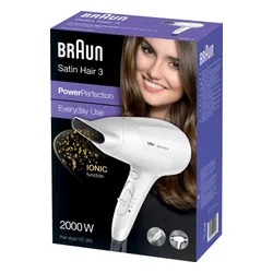 Braun Satin Hair фен 3 Powerfection HD380 ионизация холодный воздух 2000 Вт 2 скорости выдувания 3 уровня температуры