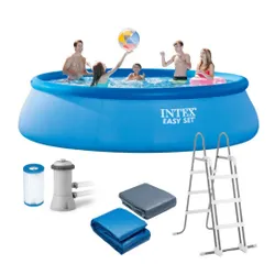Basen ogrodowy rozporowy Easy Set 457x107 cm zestaw z pompą i wyłącznikiem różnicowym INTEX 26166GN