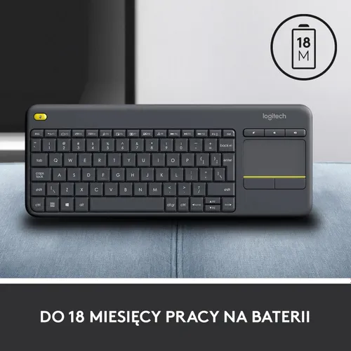 Klawiatura membranowa Logitech Wireless Touch Keyboard K400 Plus Szary