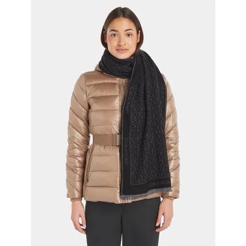 Calvin Klein monogramă Jacquard eșarfă 40x180 K60K611116 CK Negru BAX