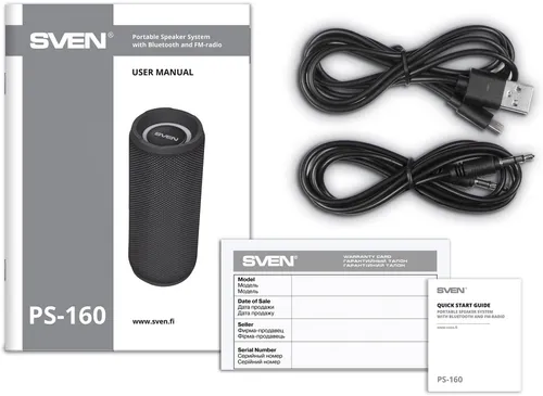 Głośnik mobilny SVEN PS-160 Radio FM Czarny