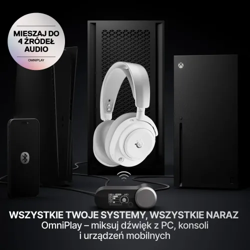 Słuchawki bezprzewodowe z mikrofonem SteelSeries Arctis Nova Pro Omni Nauszne Biały