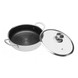Garnek stalowy niski z powłoką nieprzywierającą plaster miodu 28cm 4l 7678