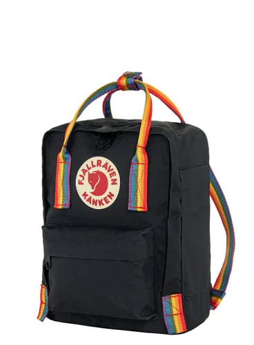 Fjallraven Kanken Gökkuşağı Mini Sırt Çantası - siyah / gökkuşağı deseni