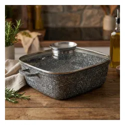 Garnek aluminiowy z pokrywką KONIGHOFFER KINGSTONE WYSOKI CZARNY 3 l