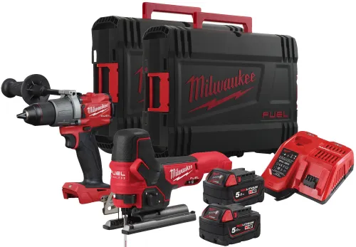 Milwaukee M18 FPP2AA2 - 502X Elektrikli el Aletleri seti (tornavida + fırçasız jigsaw + 2 pil + şarj cihazı + 2 kılıf)