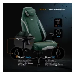 Fotel Diablo Chairs X.Eye Prime, Normal Size, Forest Green Gamingowy do 140kg Ciemny Zielony