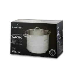 Garnek wysoki ze stali nierdzewnej z pokrywką Starke Pro Barcelo 15 l