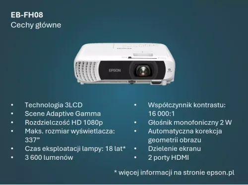 Projektor Epson EB-FH08 3LCD Full HD