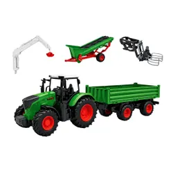 Zestaw Farma Traktor Przyczepa Ciągnik Zagroda Maszyny Rolnicze Zwierzęta Figurki