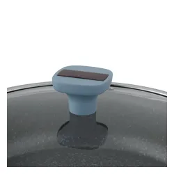 Patelnia na indukcję marmurowa z pokrywką Starke Pro Luxury Grey II 28 cm krótkie uchwyty