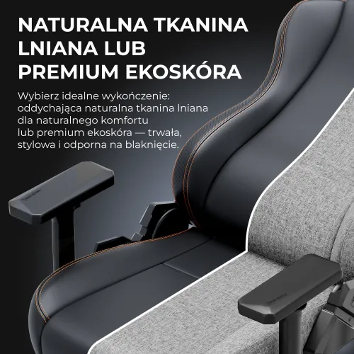 Fotel Anda Seat Kaiser 3E XL Gamingowy do 150kg Tkanina Szaro-niebieski