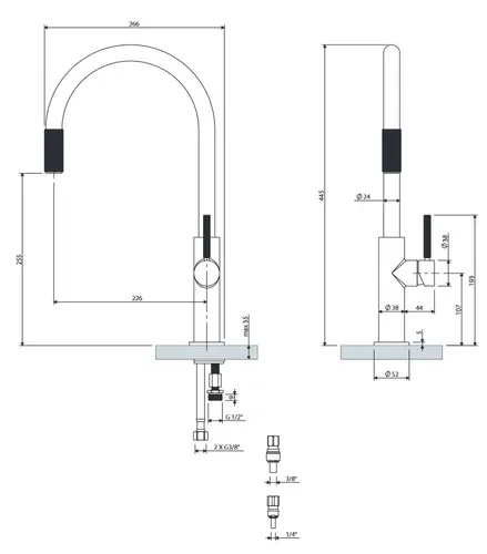 Bateria OMNIRES Switch SW9057BL Czarny mat