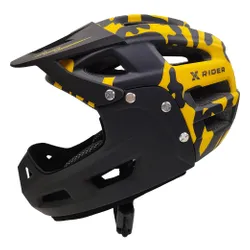 Kask XRIDER XRFH003L Czarno-żółty Full Face z odpinaną szczęką (rozmiar L)