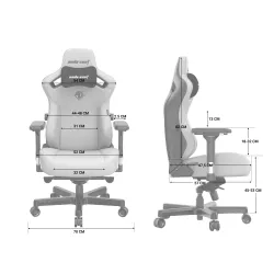 Fotel Anda Seat Kaiser 3 L Gamingowy do 150kg Tkanina Ciemnoszary