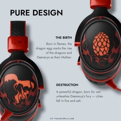 Słuchawki bezprzewodowe z mikrofonem Lexip Game of Thrones - Targaryen - Multiplatform Wireless Headset