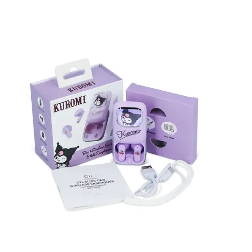 Słuchawki bezprzewodowe OTL Technologies Kuromi TWS Slide Earphones Douszne Bluetooth 5.3 Fioletowy