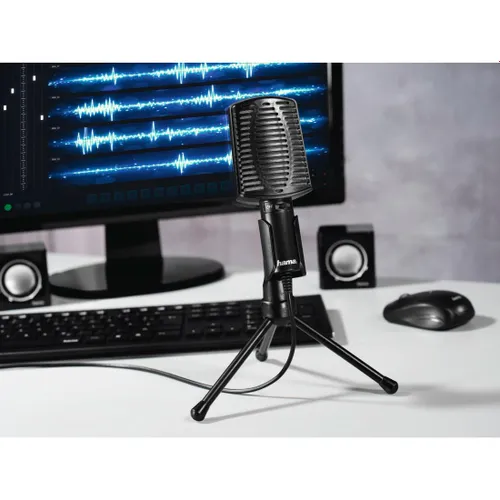 Mikrofon Hama MIC-USB Allround Przewodowy Pojemnościowy Czarny