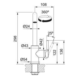 Bateria FRANKE Lina 115.0728.474 Czarny mat