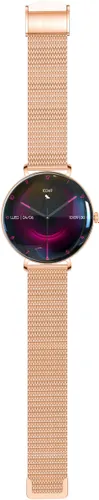 Smartwatch FOREVER SB-370 Lucca Różowe złoto + Pasek łaciaty