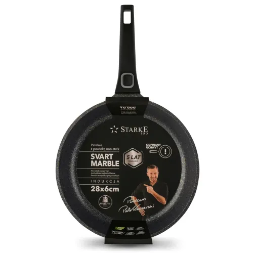 Patelnia marmurowa z odpinaną rączką STARKE PRO SVART 28 cm