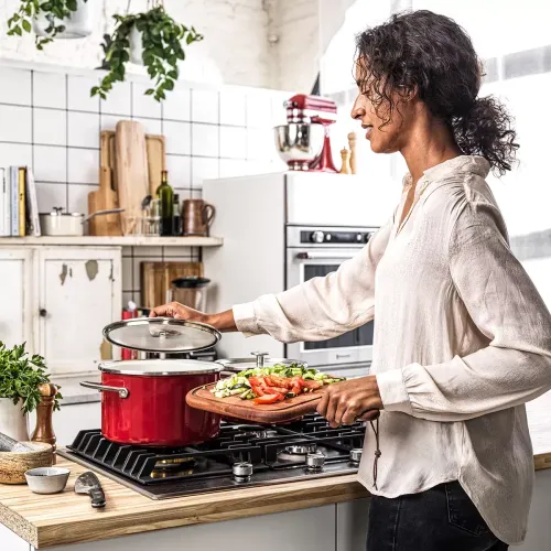 KITCHENAID Steel Core Enamel 3,7 l czerwony - garnek emaliowany z pokrywką