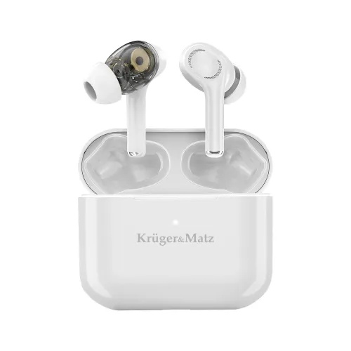 Słuchawki bezprzewodowe Kruger & Matz M4 Pro KMPM4 Dokanałowe Bluetooth 5.0 Biały