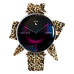 Smartwatch FOREVER SB-370 Lucca Różowe złoto + Pasek w panterkę