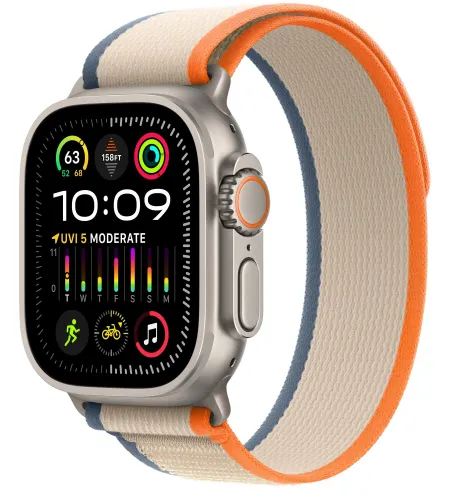 Smartwatch Apple Watch Ultra 2 GPS + сотовый титановый чехол 49 мм браслет Trail оранжевый / бежевый S / M