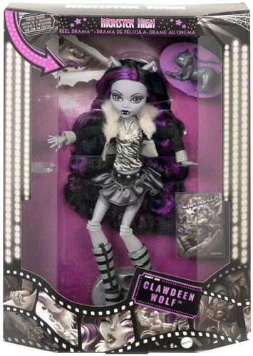 Lalka MONSTER HIGH Reel Drama Straszny Seans Clawdeen Wolf HKN28