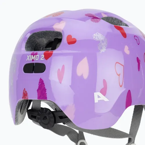 Kask rowerowy dziecięcy Alpina Ximo 2 Jr purple hearts gloss