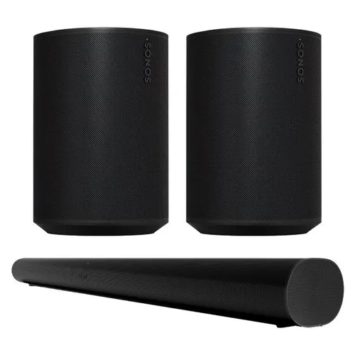 Soundbar SONOS ARC Czarny + Głośnik multiroom SONOS Era 100 Czarny (2 szt.)