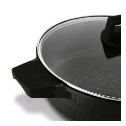 Patelnia głęboka na indukcję z pokrywką Starke Pro Brick Marble 28 cm