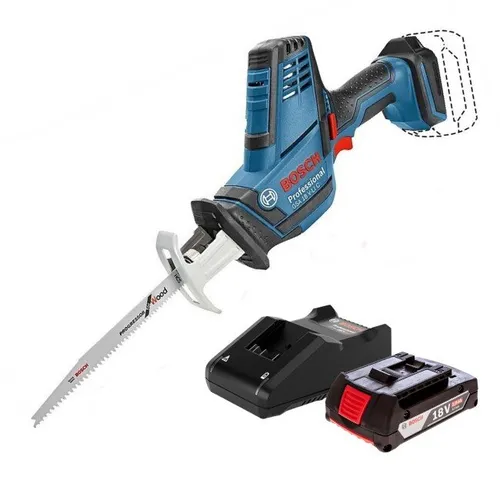Piła szablasta BOSCH GSA 18 V-LI C 06016A5001 + Ładowarka BOSCH Professional GAL 18V-40 1600A019RJ + Akumulator BOSCH Professional GBA 1600Z00036 2Ah 18V