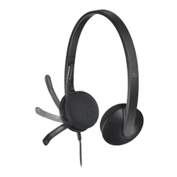 Słuchawki przewodowe z mikrofonem Logitech USB Headset H340 Nauszne Czarny