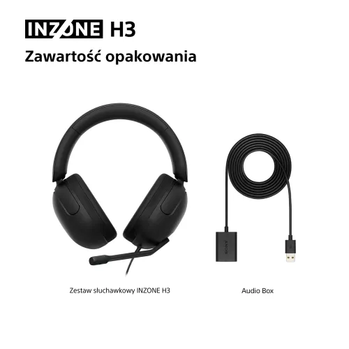 Słuchawki przewodowe z mikrofonem Sony INZONE H3 Nauszne Czarny