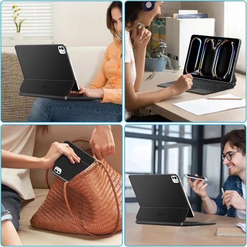 Etui na iPad Pro 13 cali TECH-PROTECT SmartCase Magnetic Czarny Klawiatura