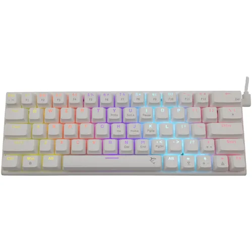 Klawiatura gamingowa White Shark Wakizashi GK-002221 Red Switch przewodowa mechaniczna podświetlana biała