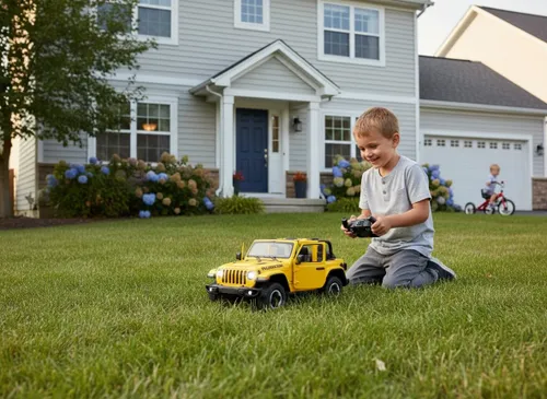 Zdalnie sterowany samochód COIL auto RC pilot duży JEEP Wrangler RS skala 1:14 żółty