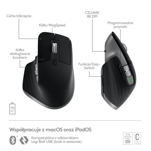 Myszka Logitech MX Master 3S dla Mac - grafitowy