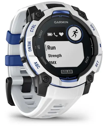Smartwatch GARMIN Instinct 3 45mm Solar Biały + pasek biało-niebieski